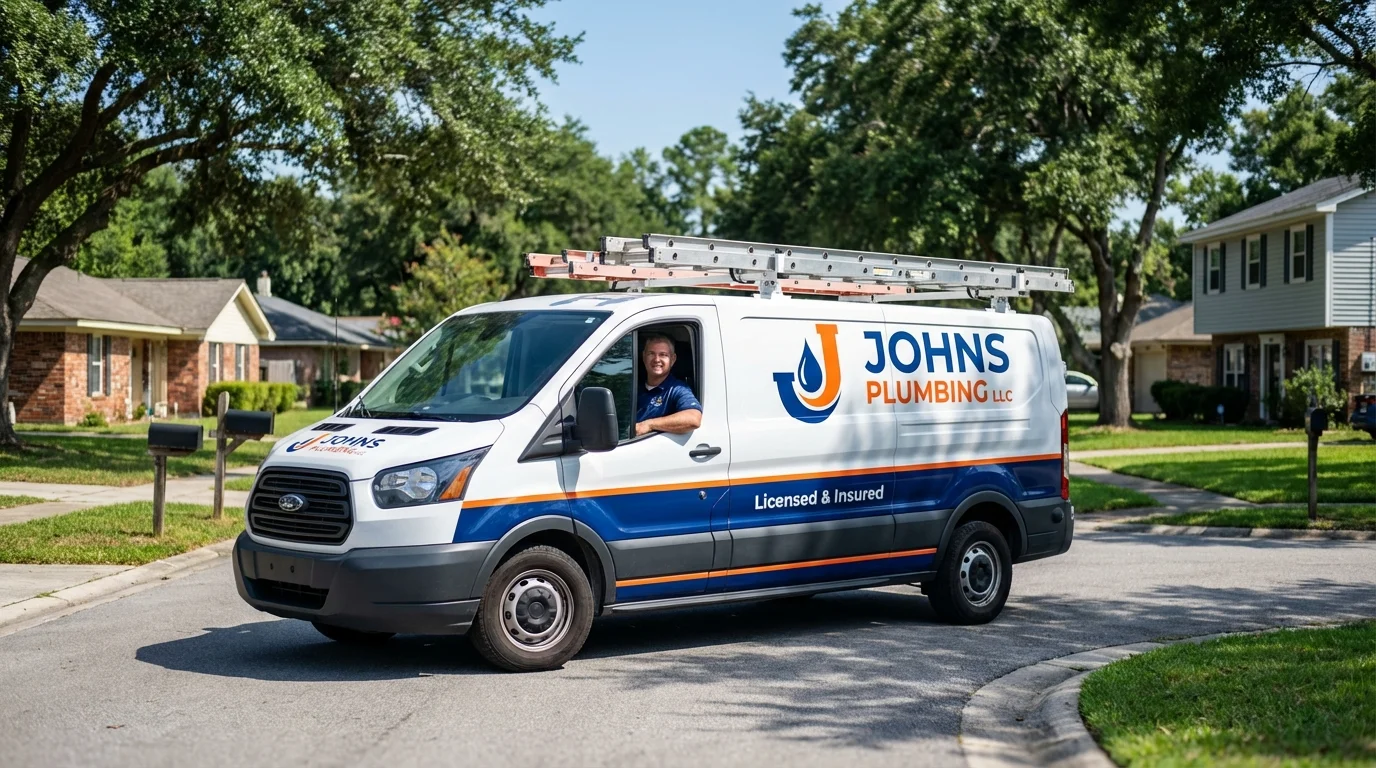 Johns Plumbing LLC service van in Muskegon, MI
