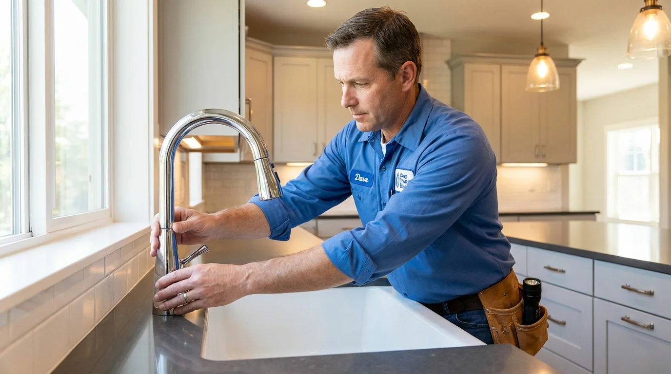 Kitchen faucet installation by Johns Plumbing LLC in Muskegon