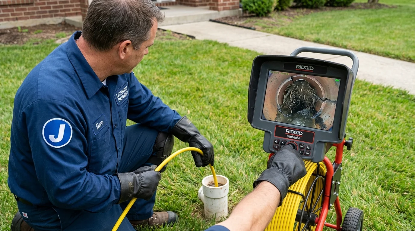 Sewer camera inspection being performed by Johns Plumbing LLC in Muskegon